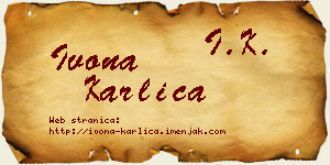 Ivona Karlica vizit kartica